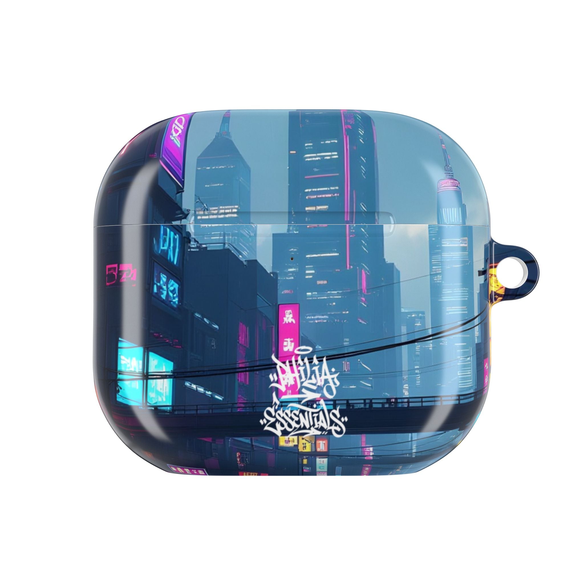 Neon Cyberpunk City AirPod Case — Futuristic Nightscape