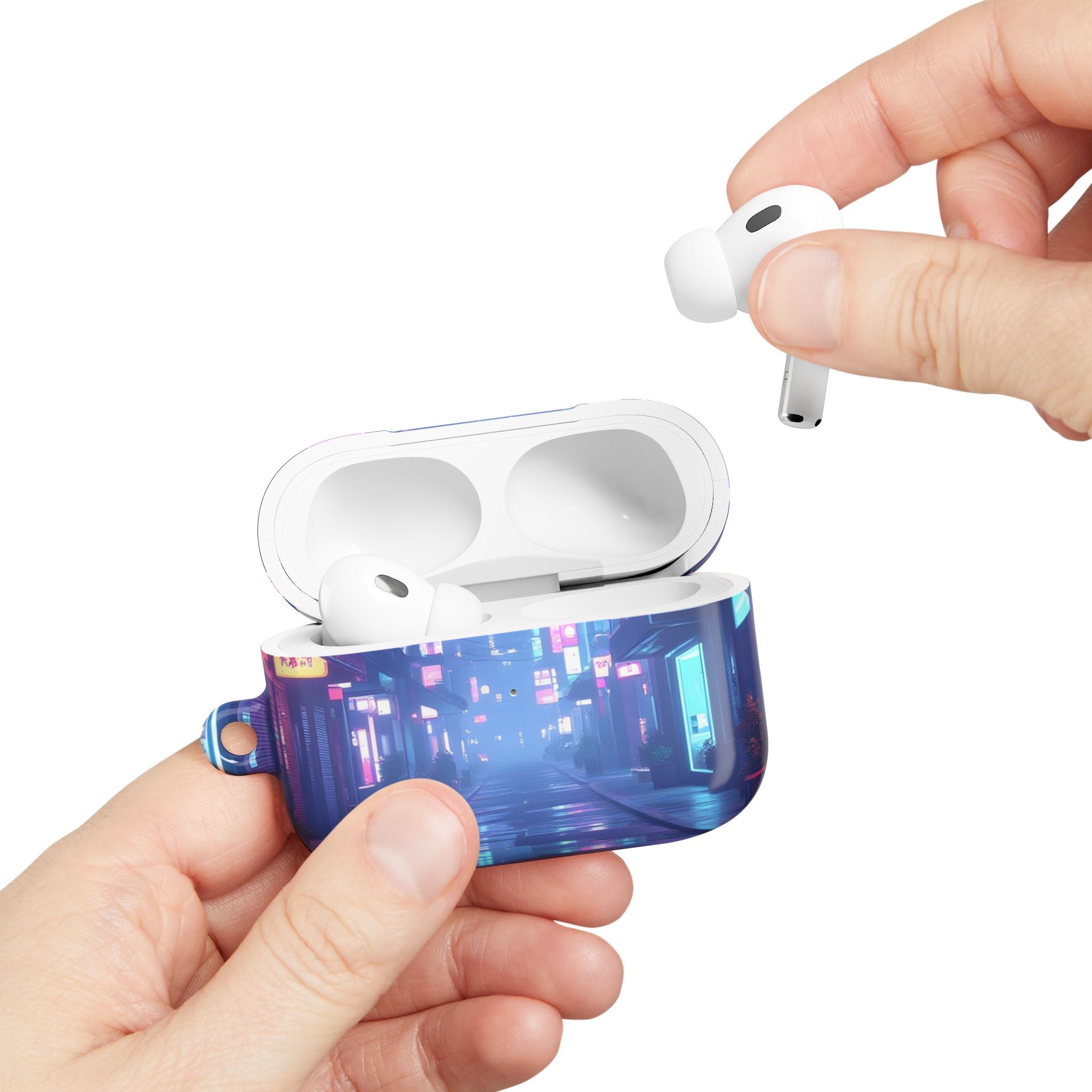 Cyberpunk Neon City Nightscape AirPod Case