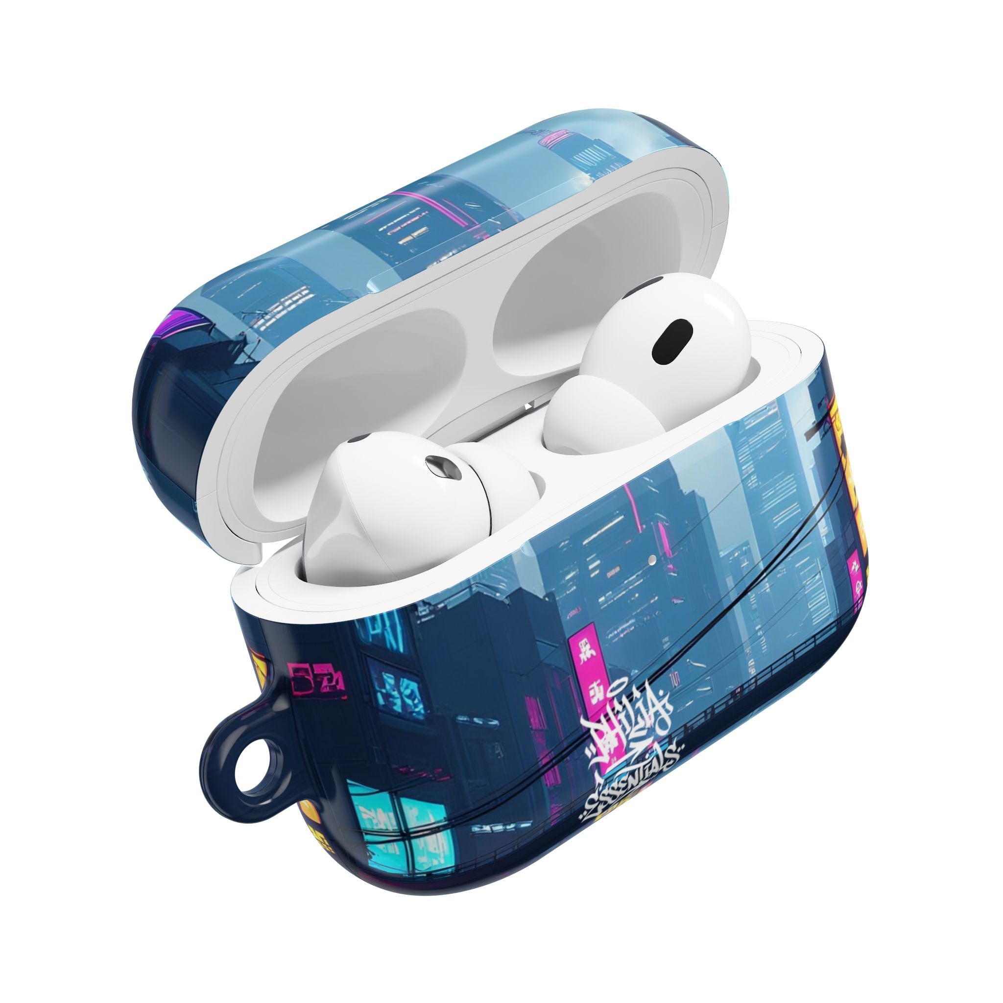 Neon Cyberpunk City AirPod Case — Futuristic Nightscape