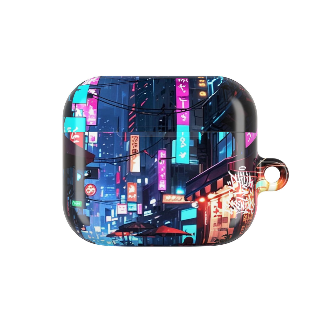 Neon City Street Cyberpunk Nightscape AirPod Case