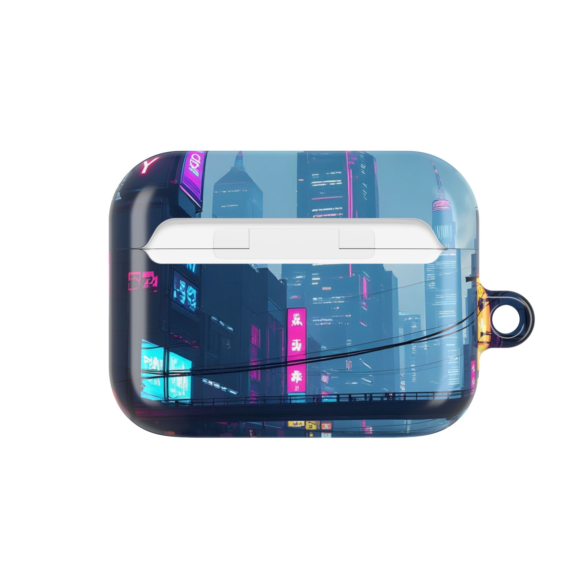 Neon Cyberpunk City AirPod Case — Futuristic Nightscape