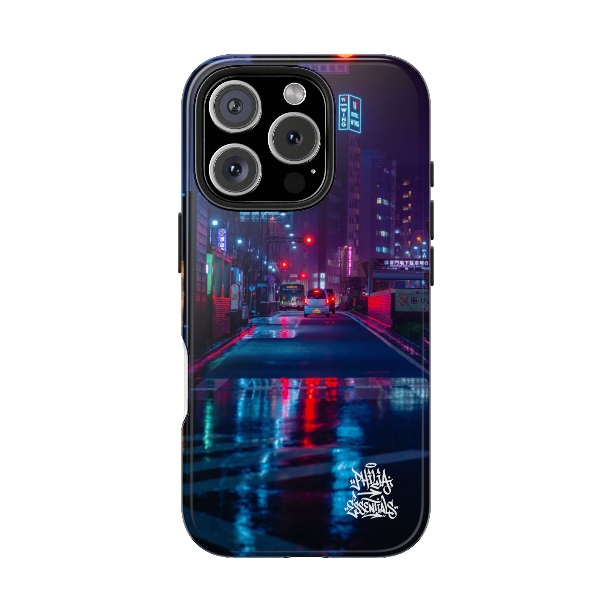 PHILIA — Neon City Rain Phone Case | Cyberpunk EDM Cover