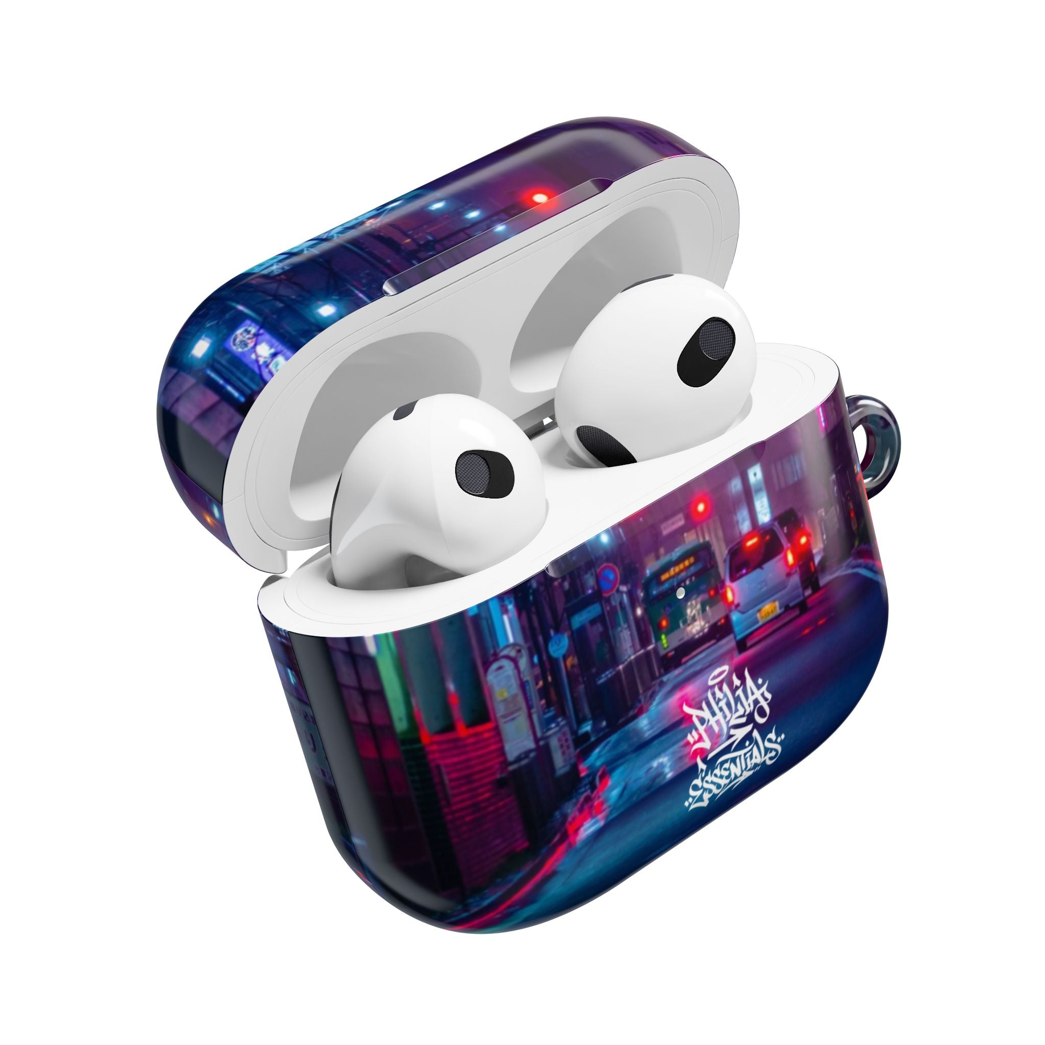 Neon City Street AirPod Case | Nightscape Urban Graffiti
