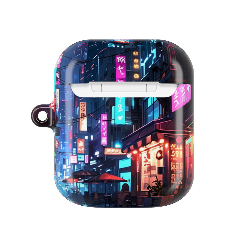Neon City Street Cyberpunk Nightscape AirPod Case