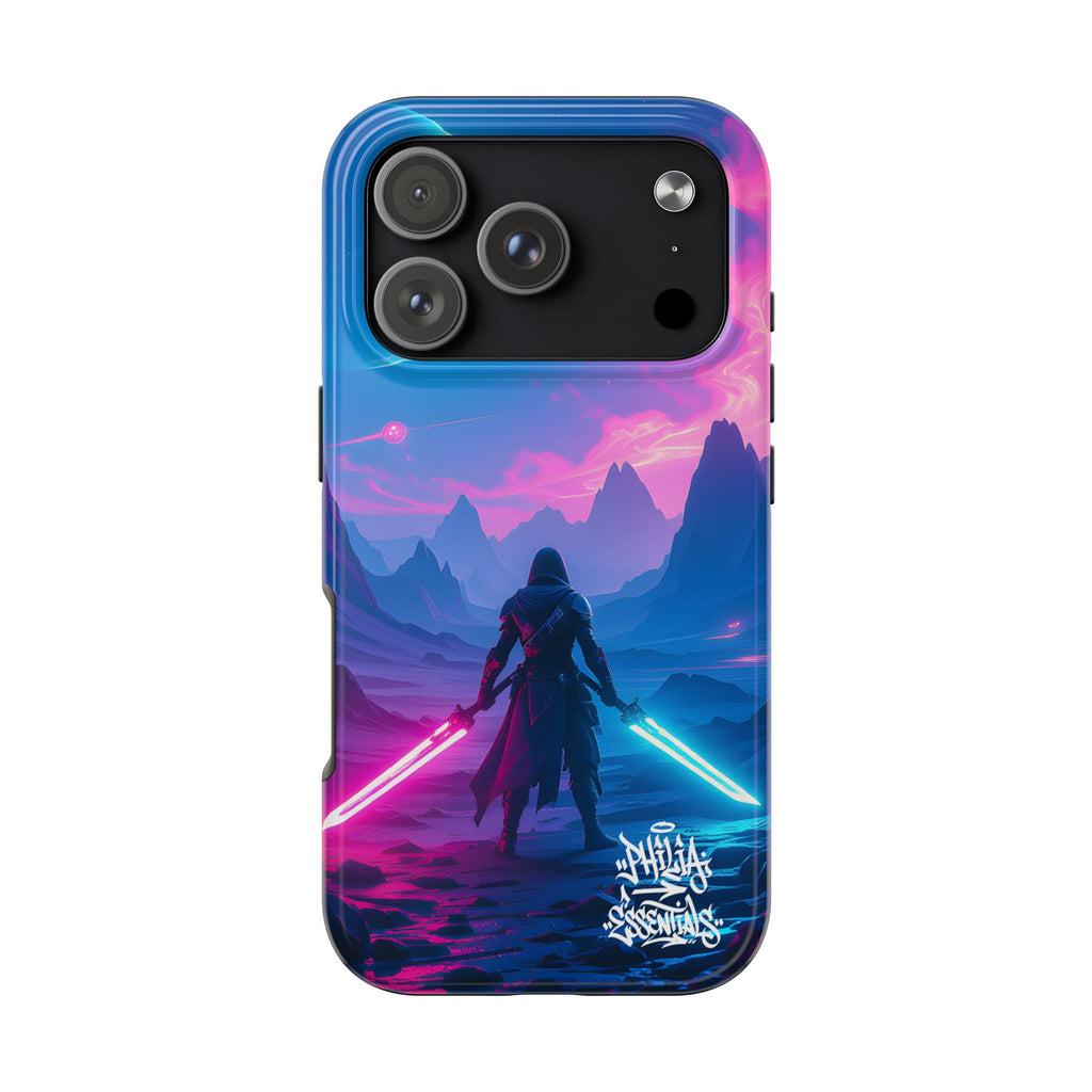 PHILIA — Neon Duelist Phone Case | Sci-Fi Rave Landscape