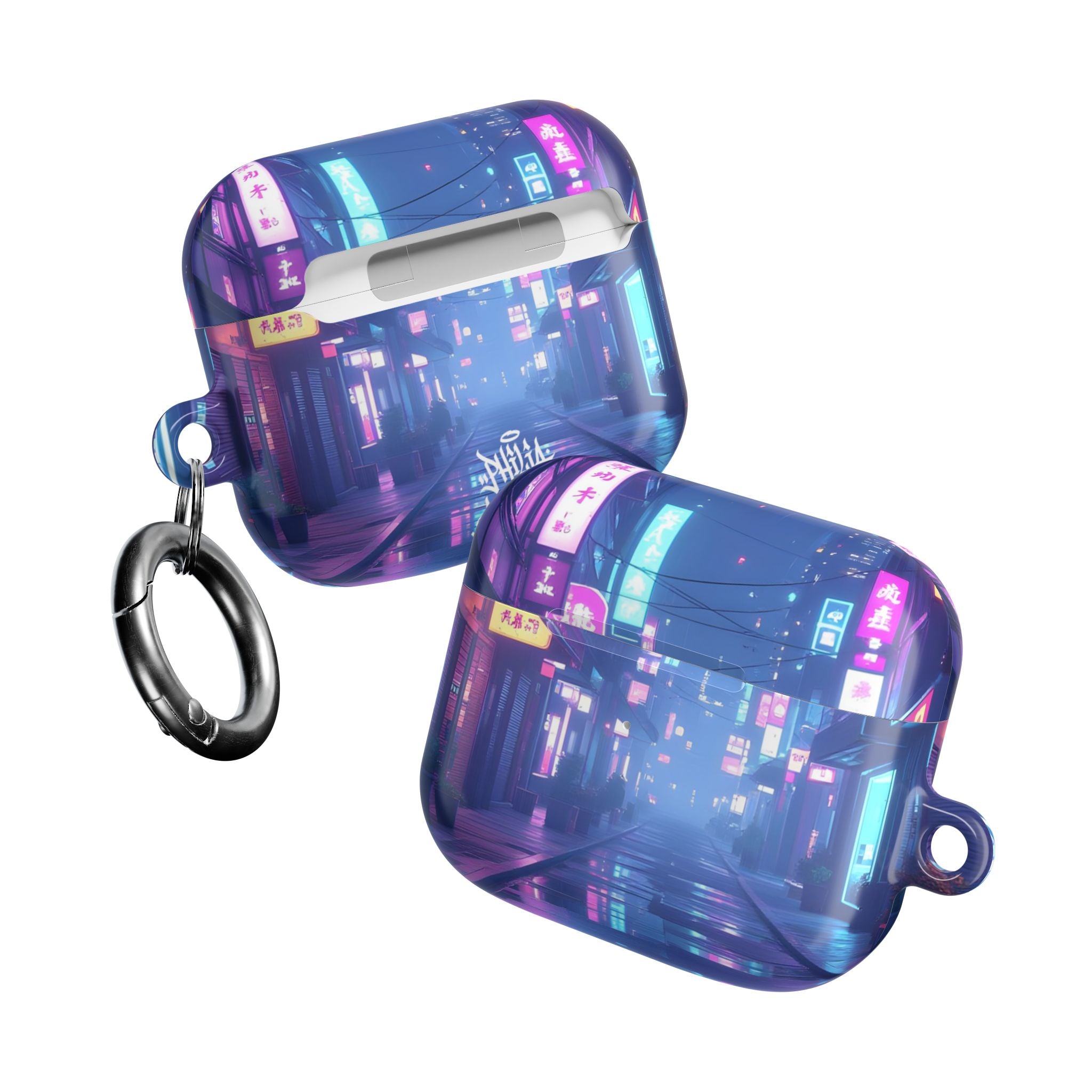 Cyberpunk Neon City Nightscape AirPod Case