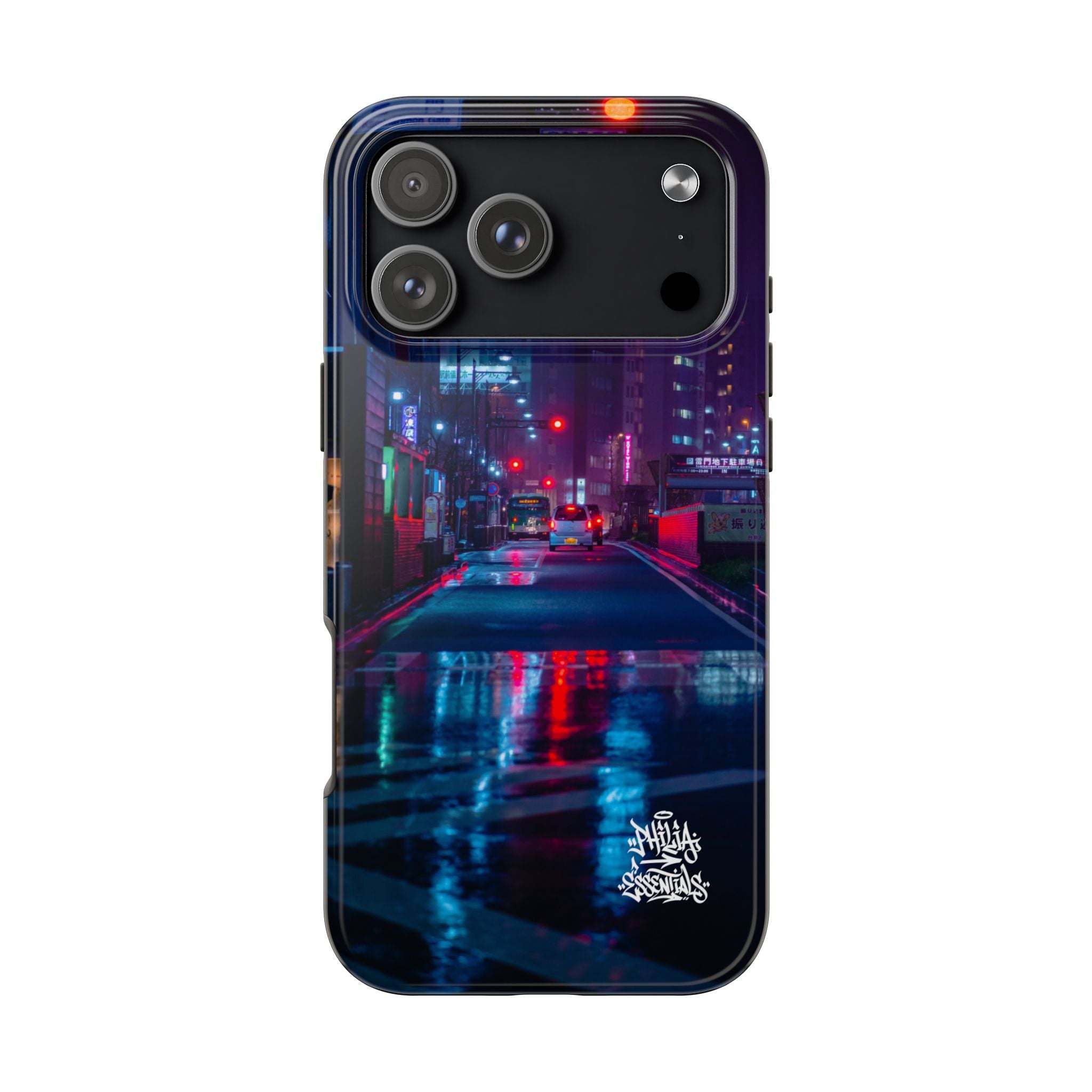 PHILIA — Neon City Rain Phone Case | Cyberpunk EDM Cover