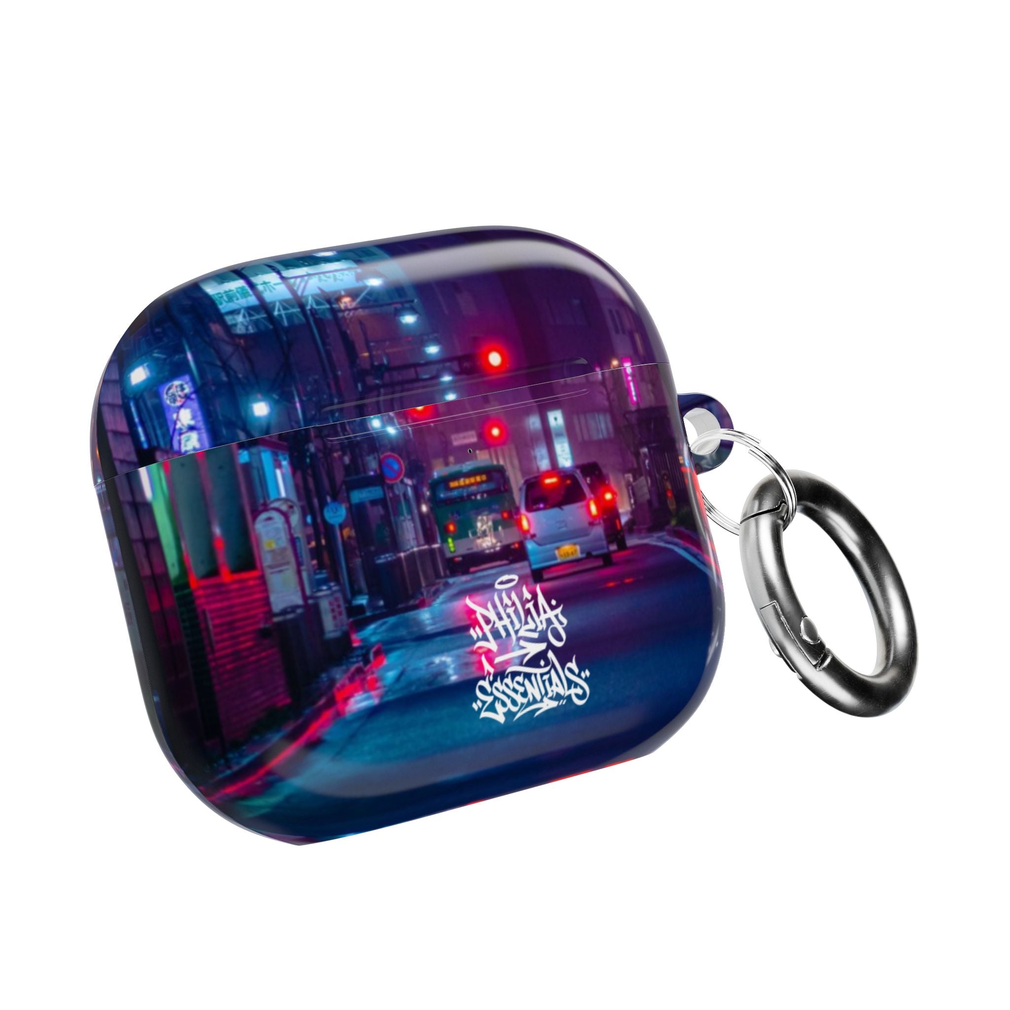 Neon City Street AirPod Case | Nightscape Urban Graffiti