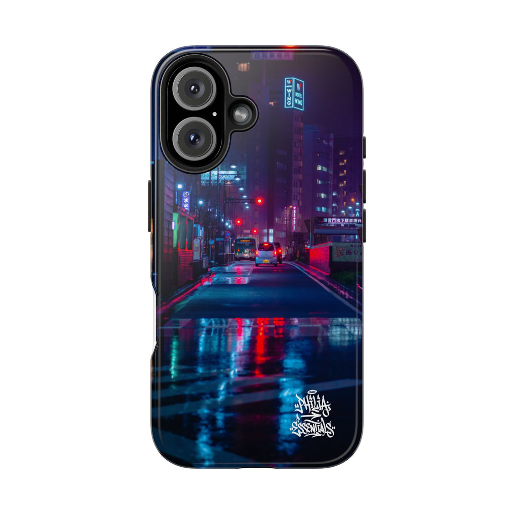 PHILIA — Neon City Rain Phone Case | Cyberpunk EDM Cover