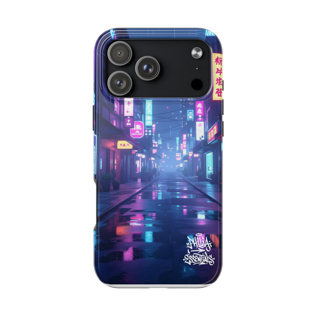 PHILIA — Neon City Street Phone Case | Cyberpunk Nightscape