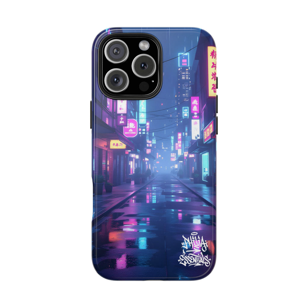 PHILIA — Neon City Street Phone Case | Cyberpunk Nightscape