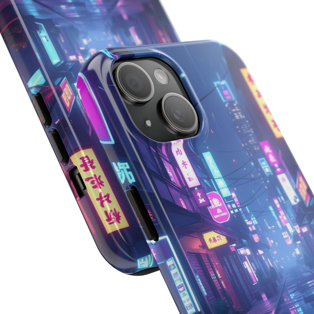 PHILIA — Neon City Street Phone Case | Cyberpunk Nightscape