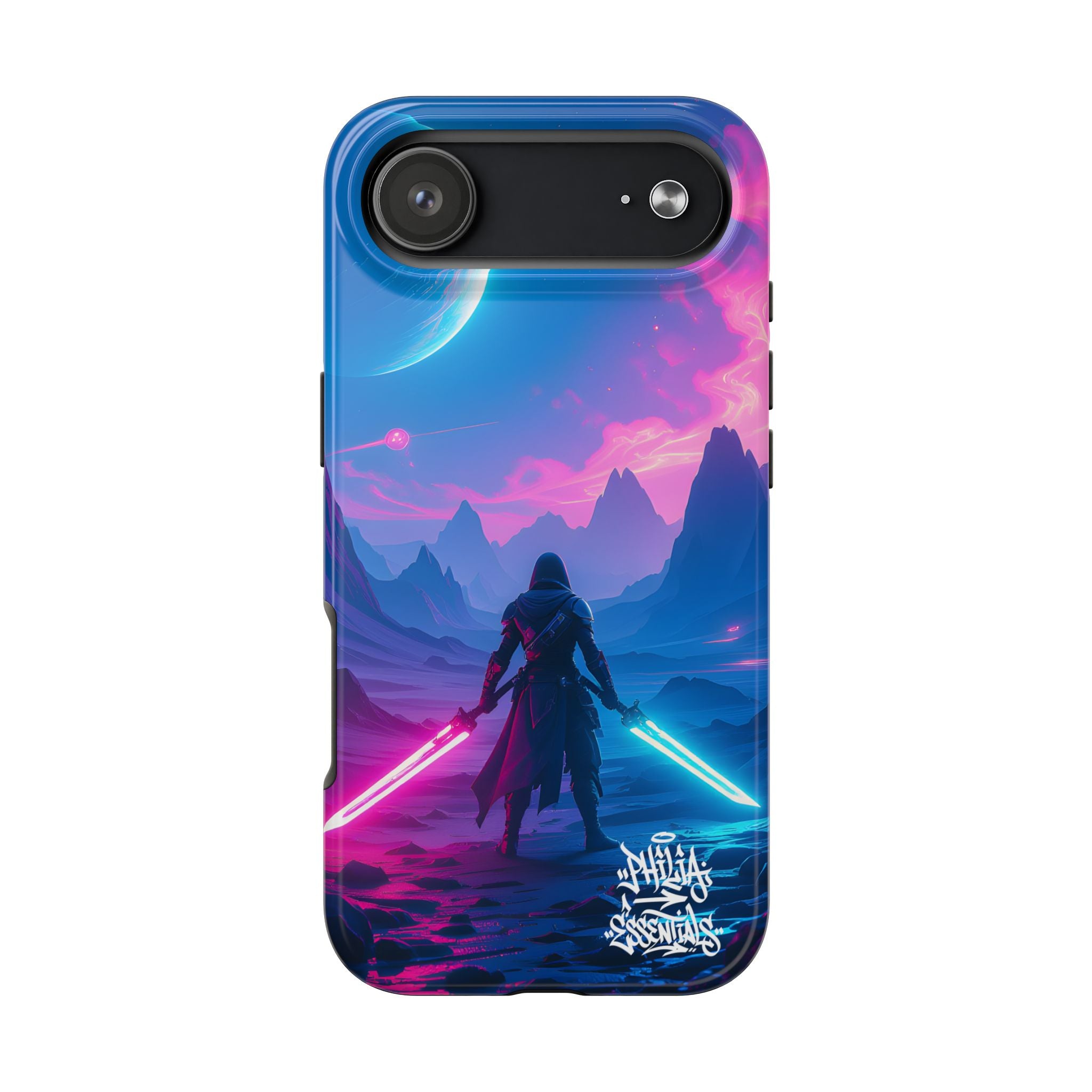 PHILIA — Neon Duelist Phone Case | Sci-Fi Rave Landscape