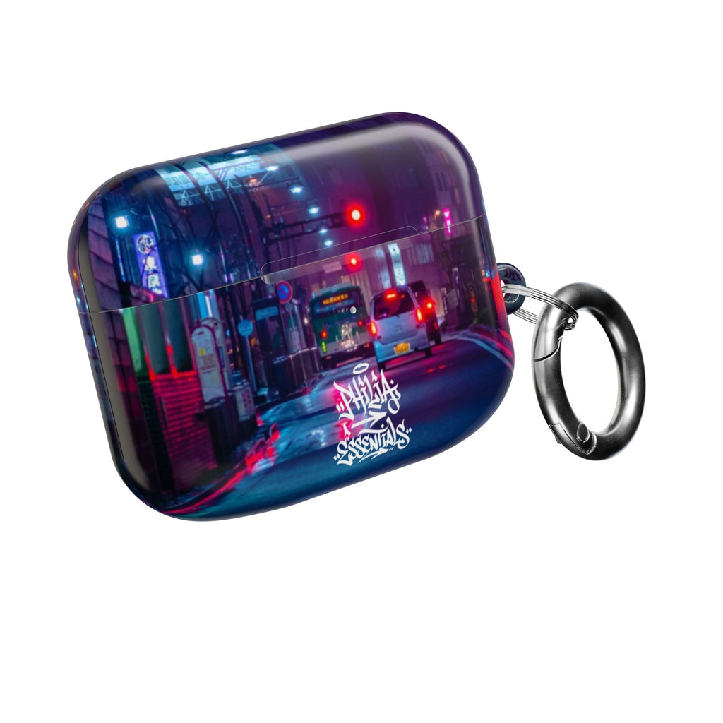 Neon City Street AirPod Case | Nightscape Urban Graffiti
