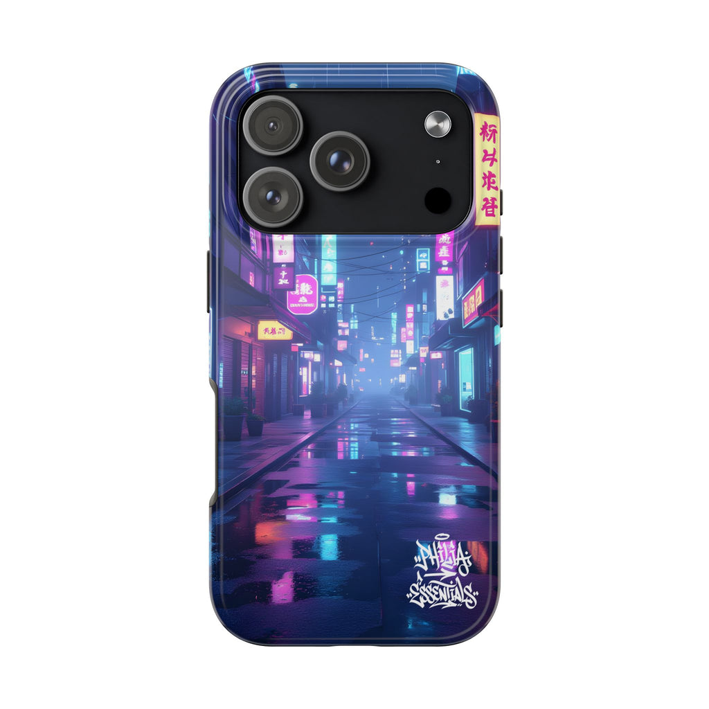 PHILIA — Neon City Street Phone Case | Cyberpunk Nightscape