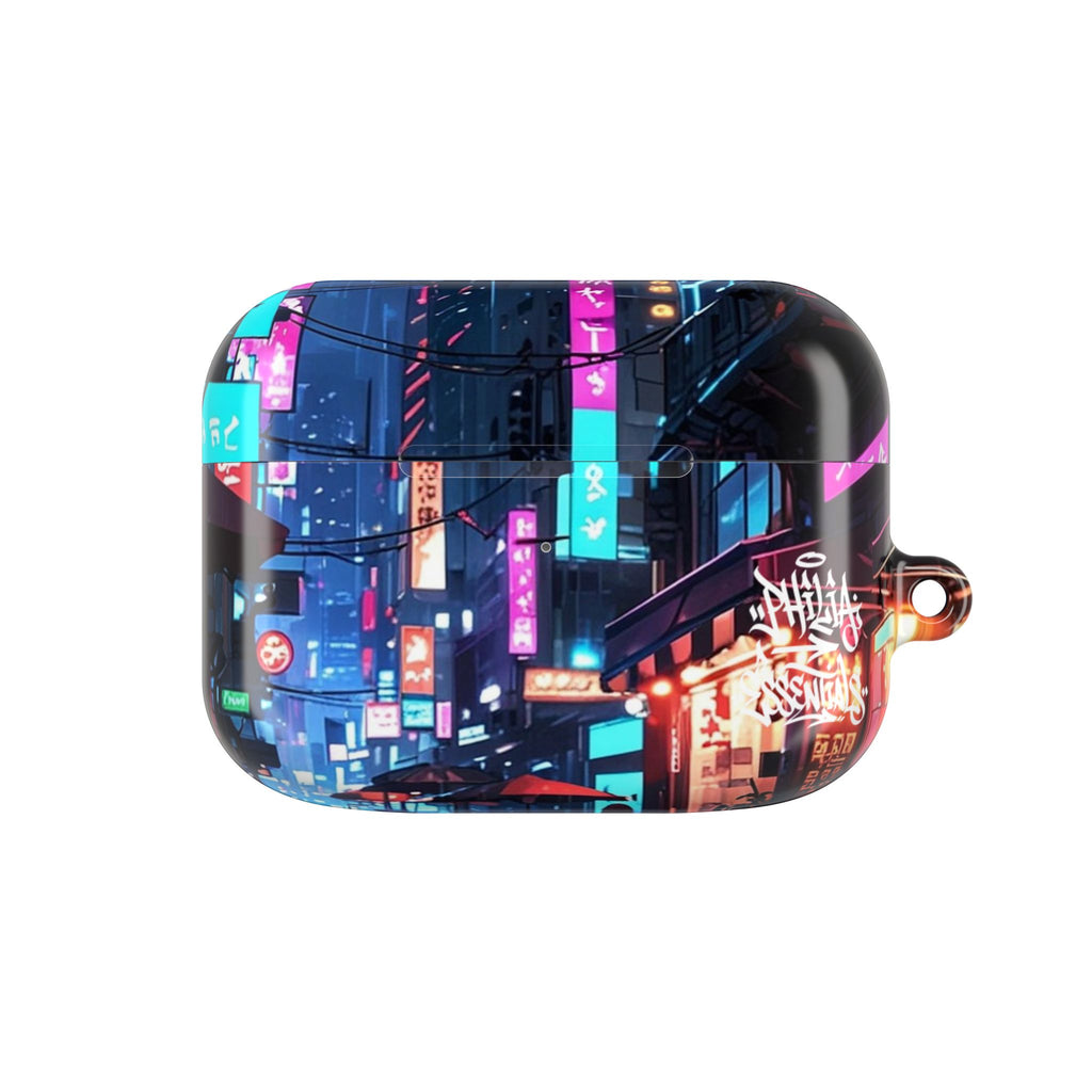 Neon City Street Cyberpunk Nightscape AirPod Case