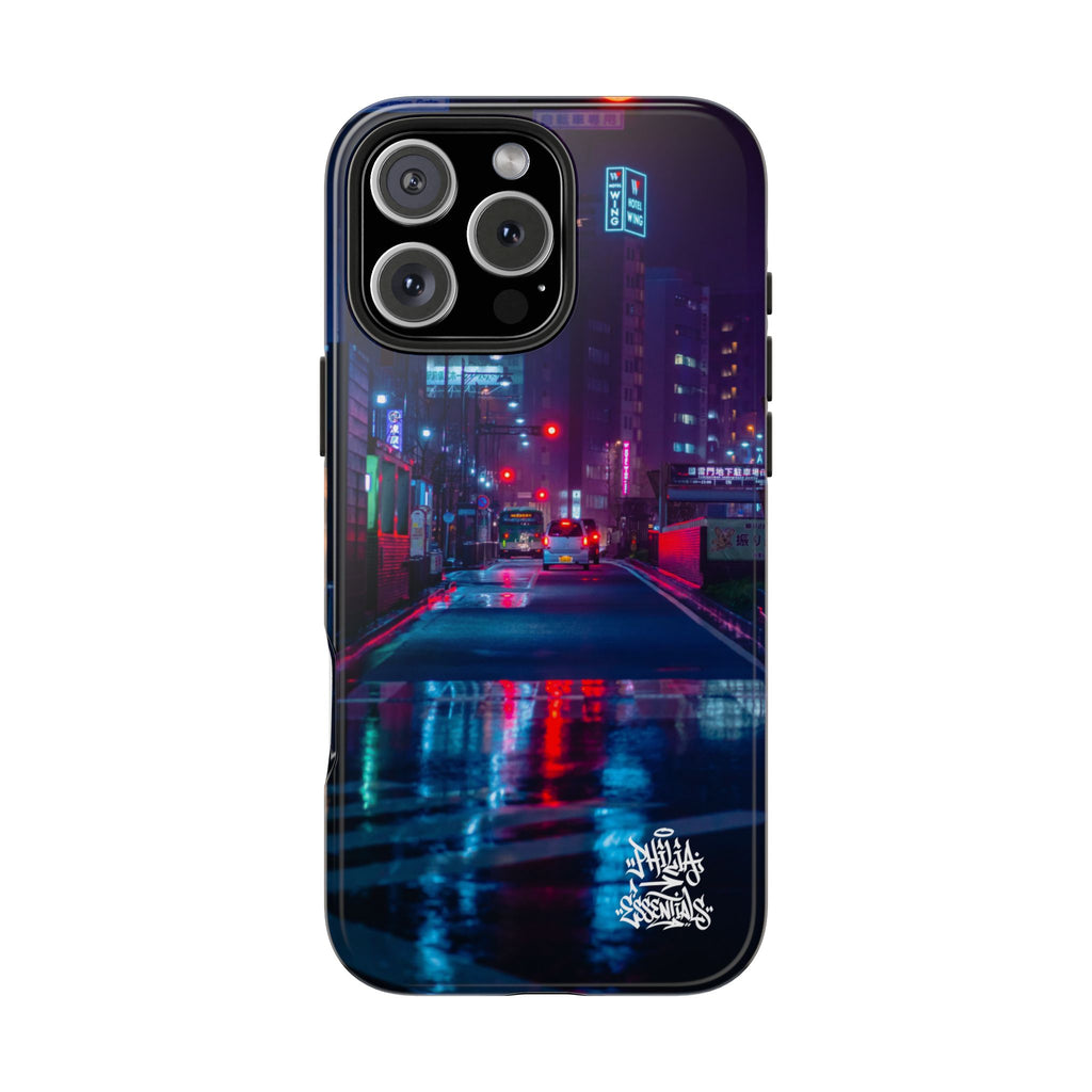 PHILIA — Neon City Rain Phone Case | Cyberpunk EDM Cover