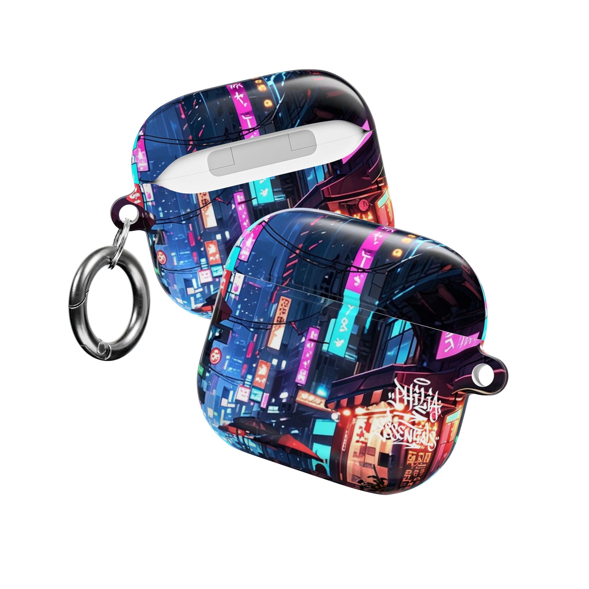 Neon City Street Cyberpunk Nightscape AirPod Case