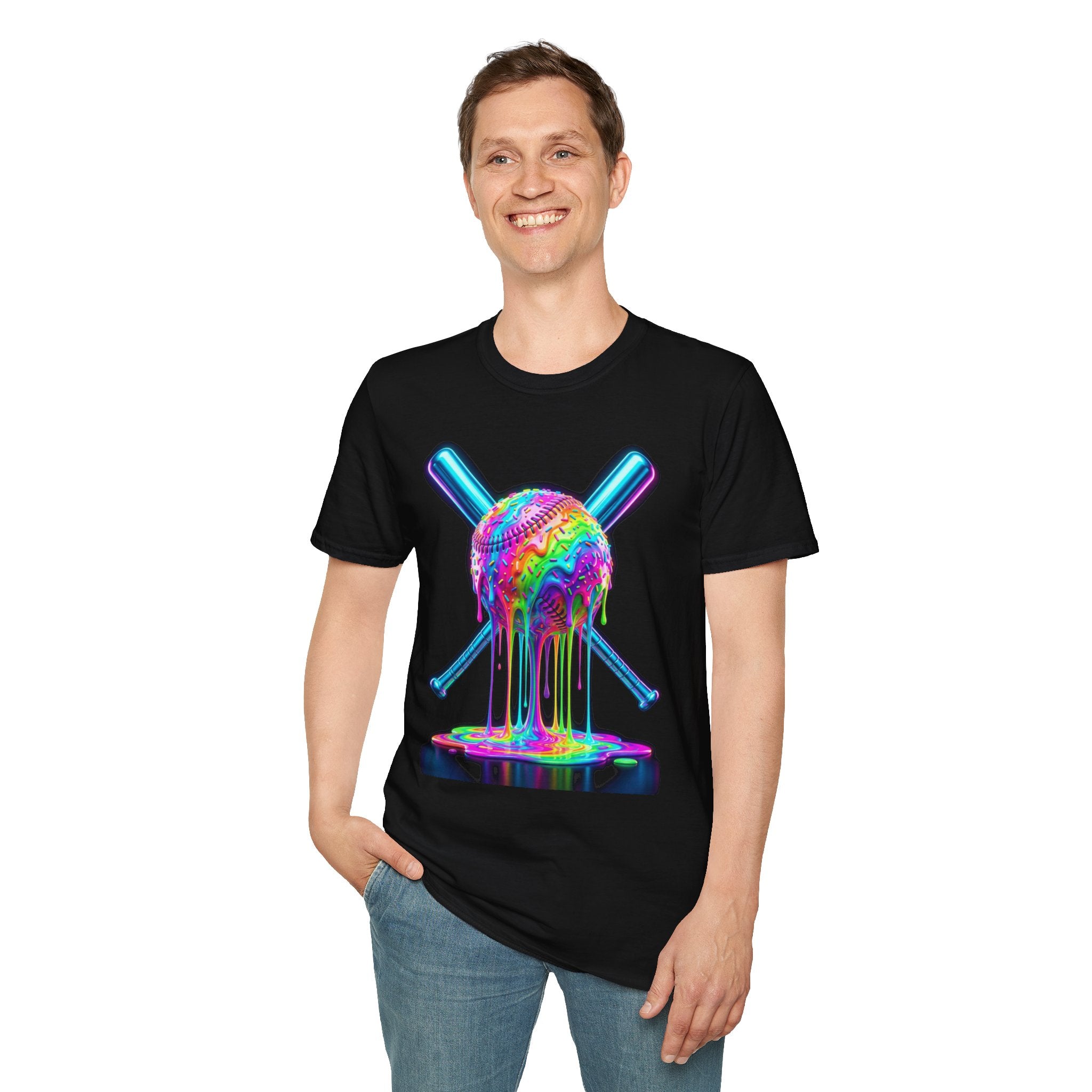 PHILIA — Neon Drip Baseball Tee | Vaporwave Rave Festival