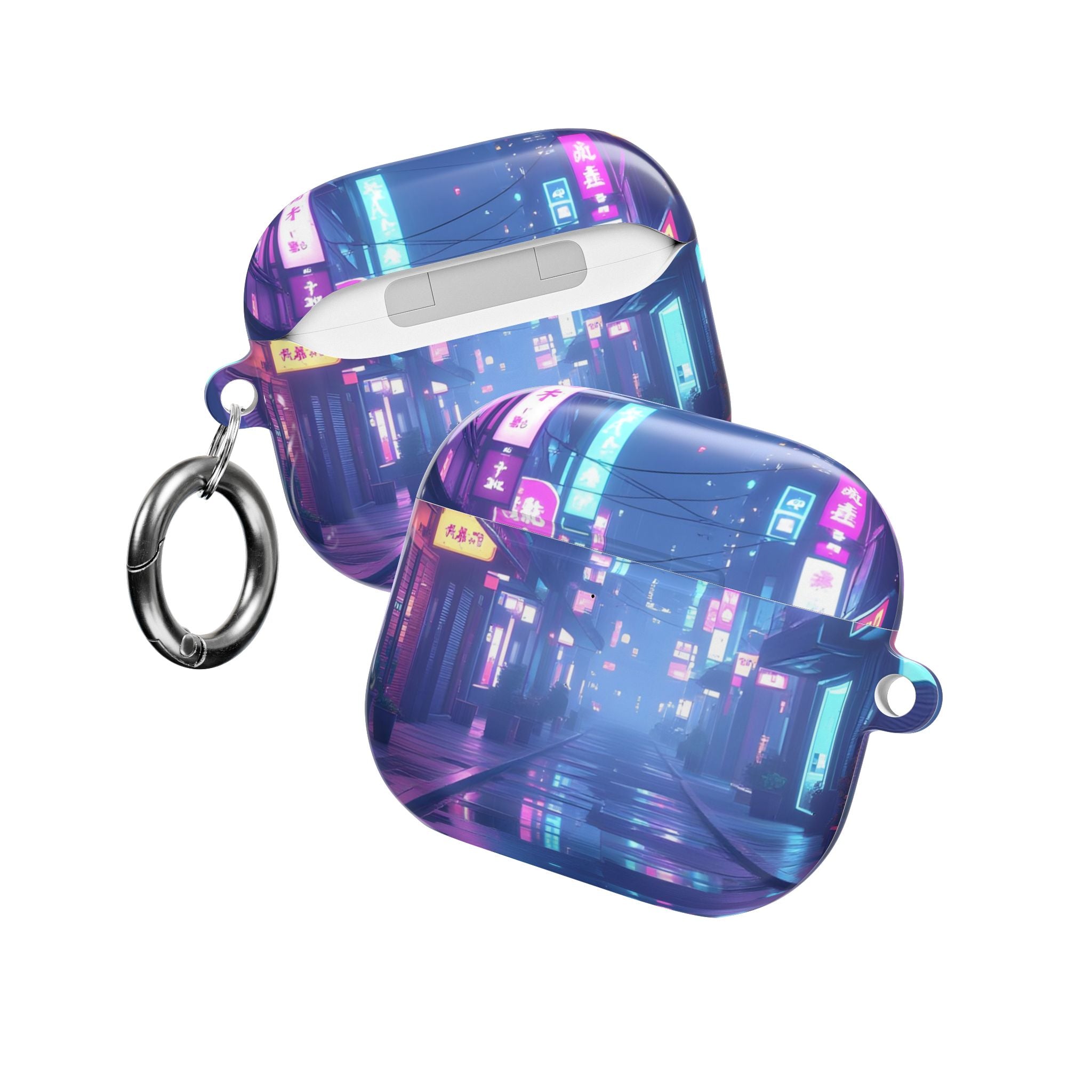 Cyberpunk Neon City Nightscape AirPod Case