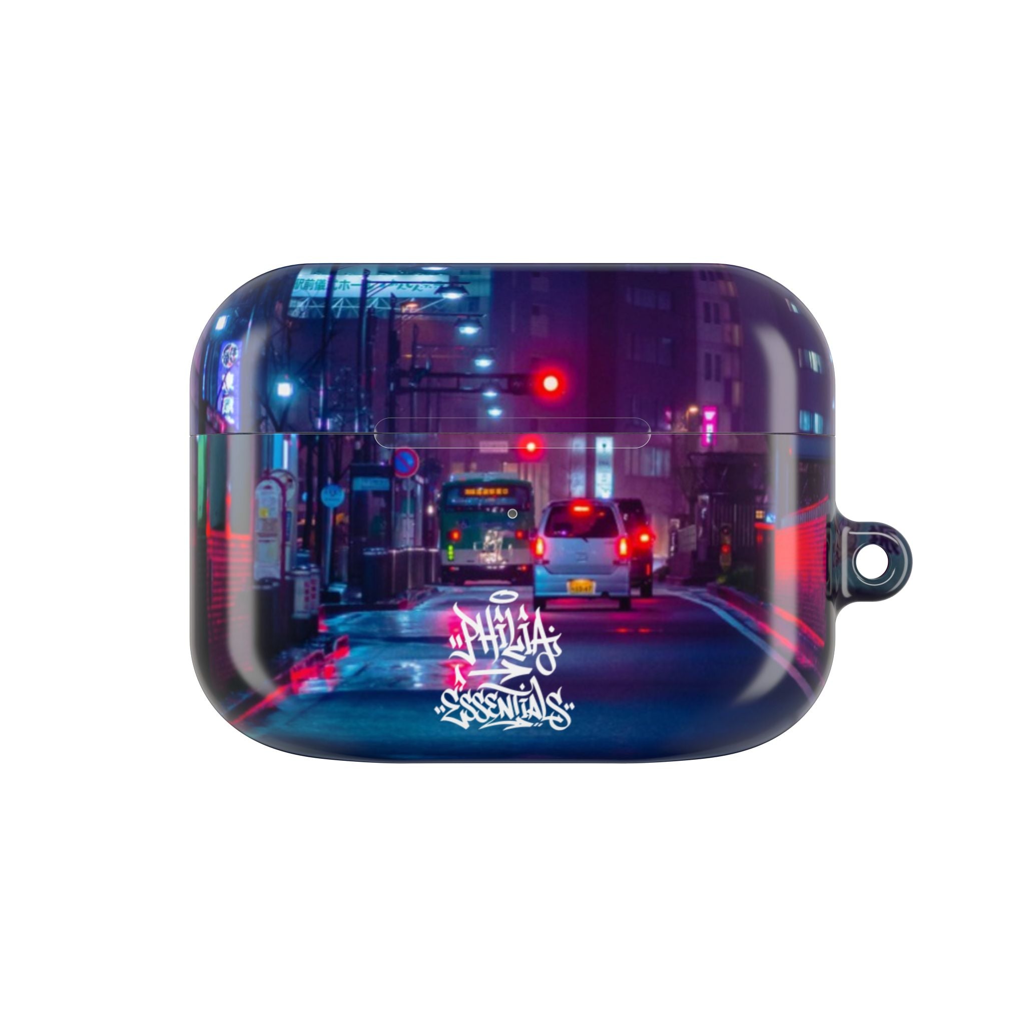 Neon City Street AirPod Case | Nightscape Urban Graffiti