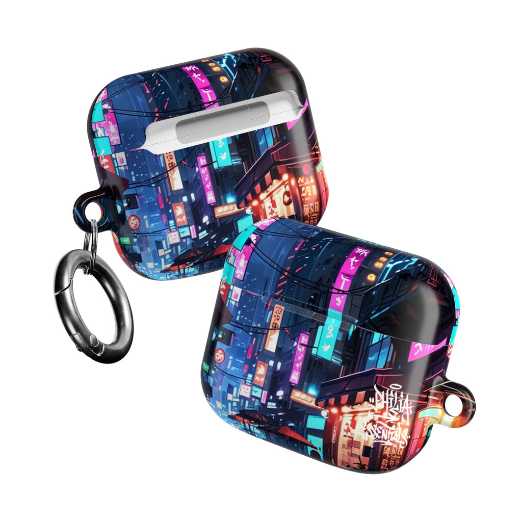 Neon City Street Cyberpunk Nightscape AirPod Case