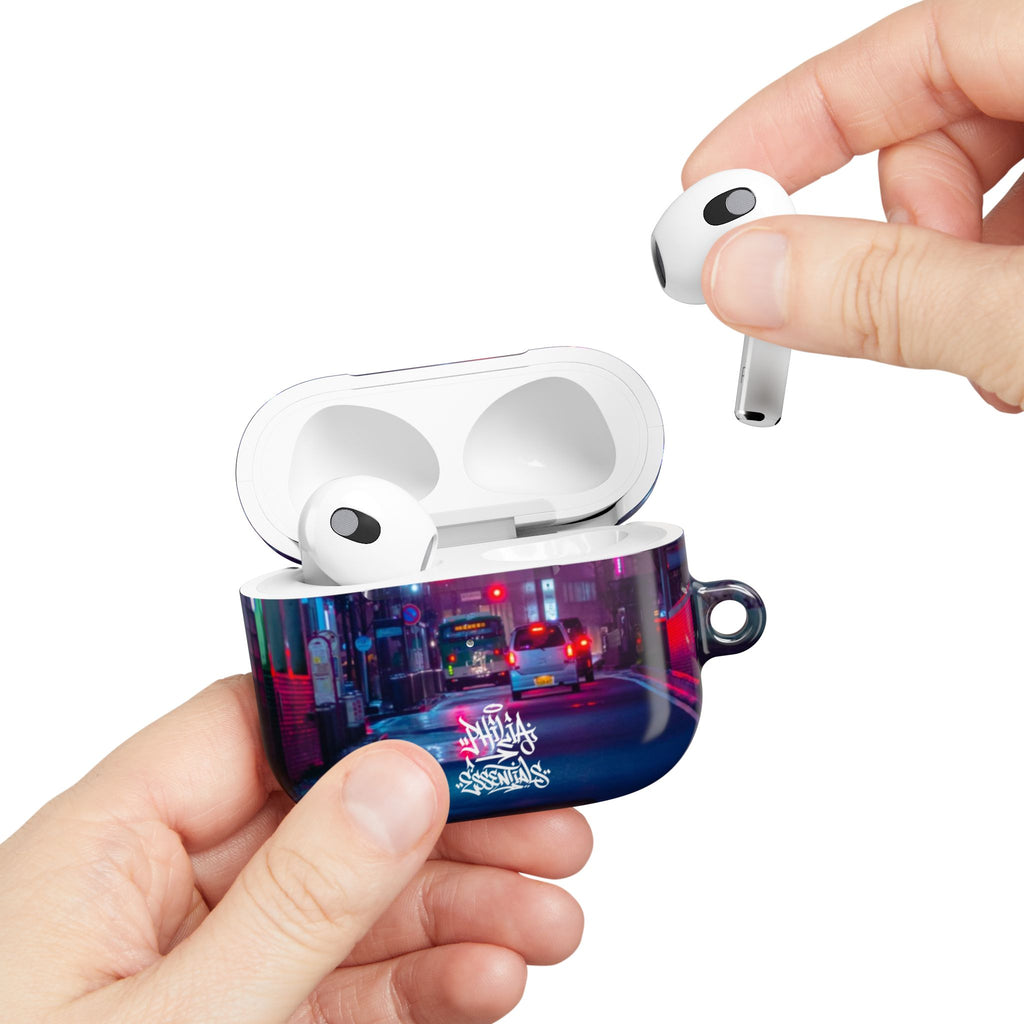 Neon City Street AirPod Case | Nightscape Urban Graffiti