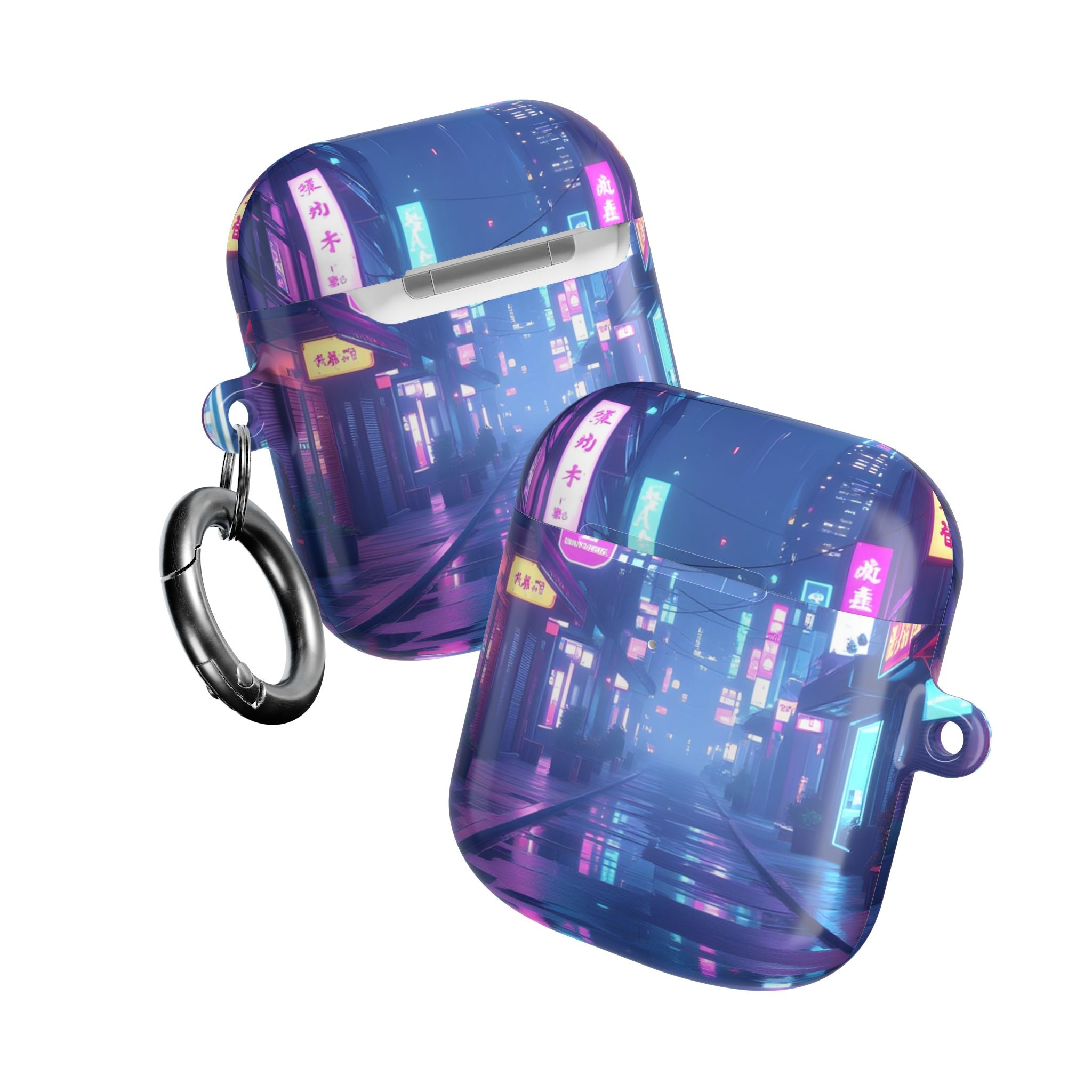 Cyberpunk Neon City Nightscape AirPod Case