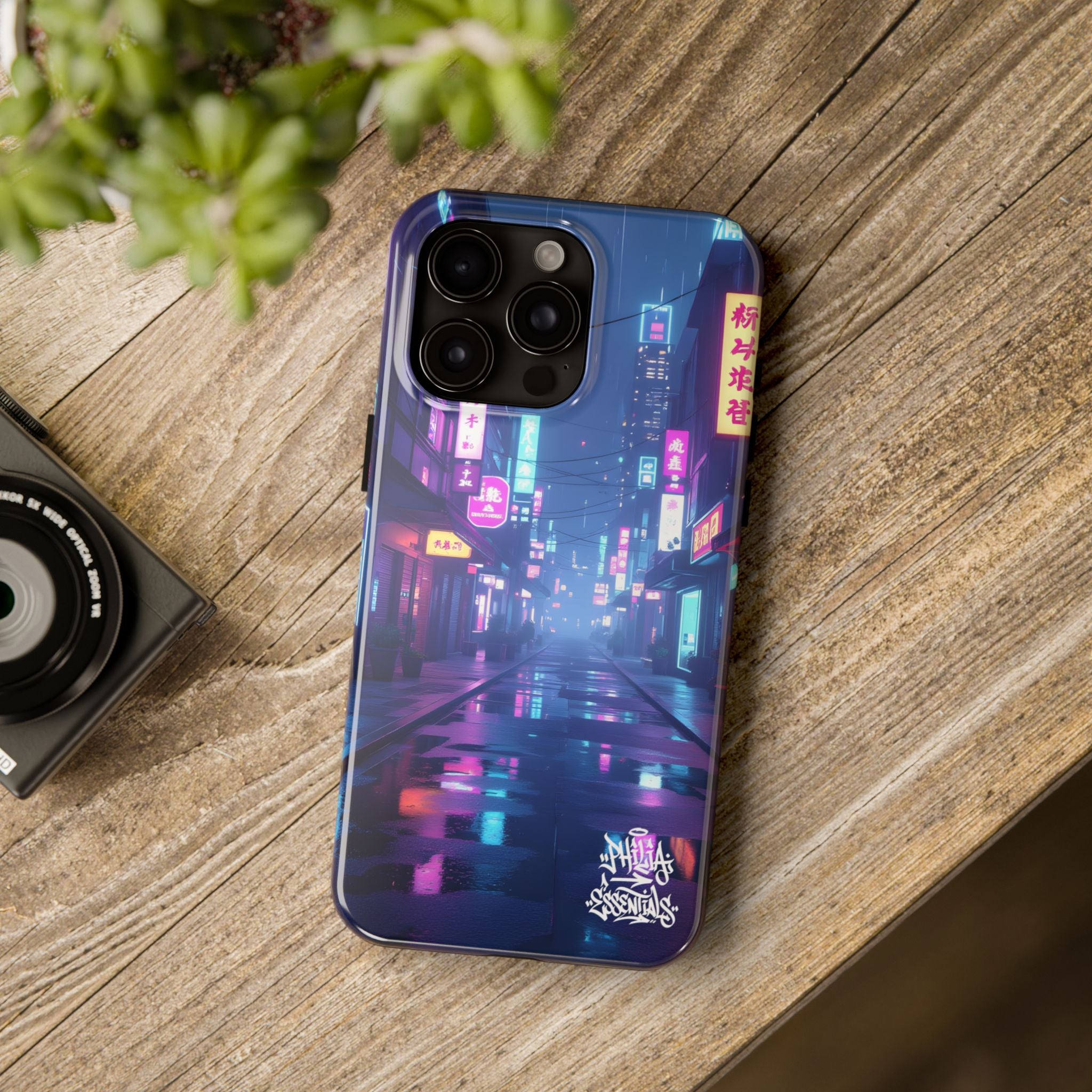 PHILIA — Neon City Street Phone Case | Cyberpunk Nightscape