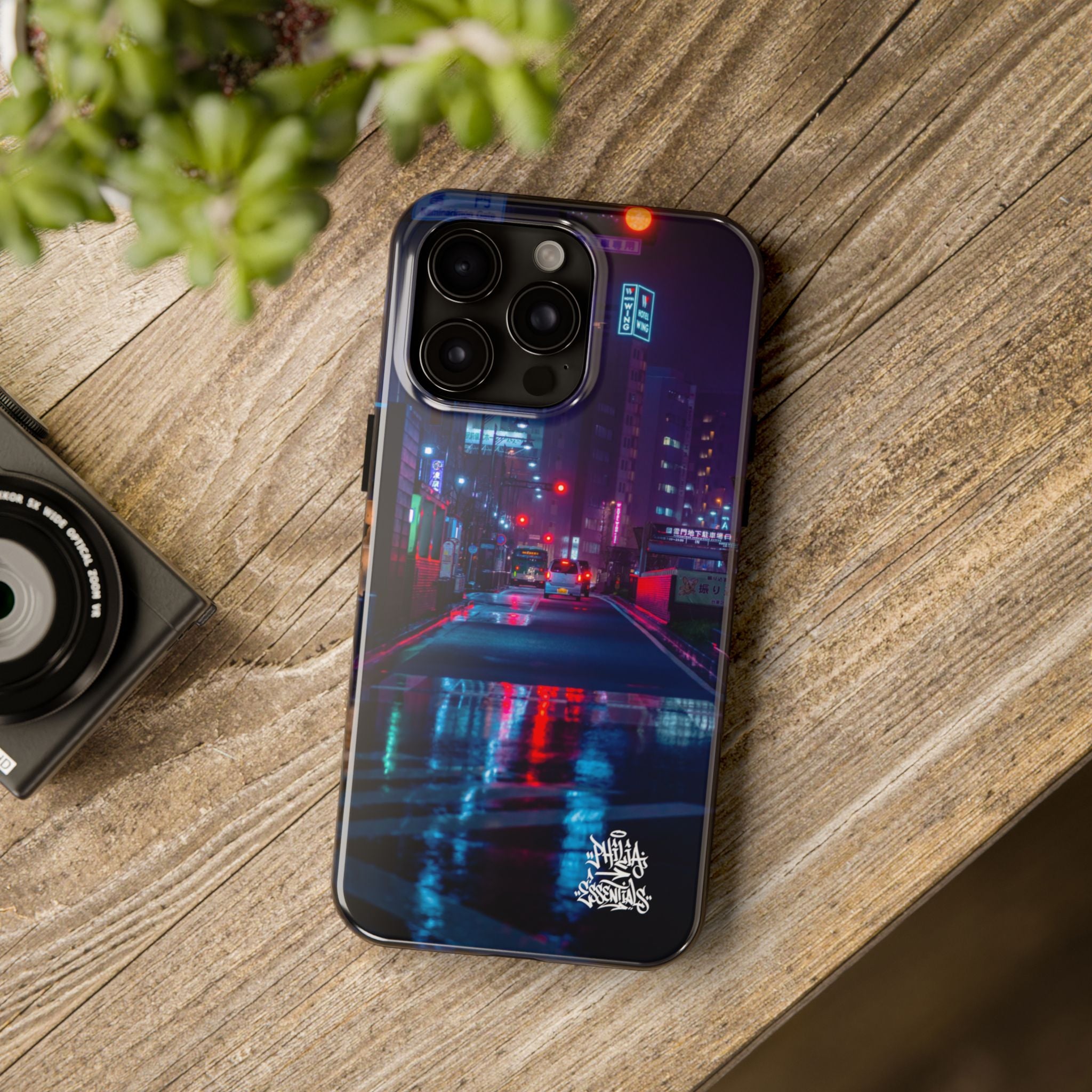 PHILIA — Neon City Rain Phone Case | Cyberpunk EDM Cover