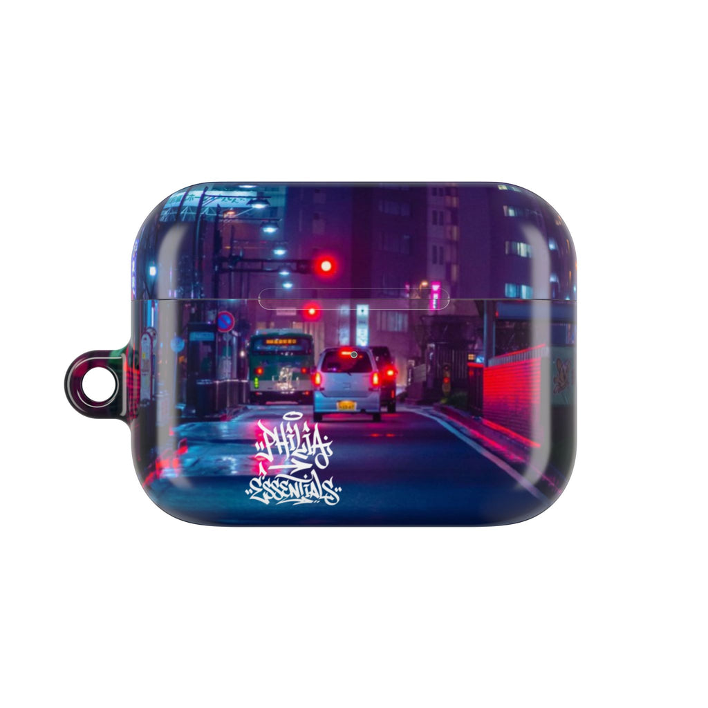 Neon City Street AirPod Case | Nightscape Urban Graffiti