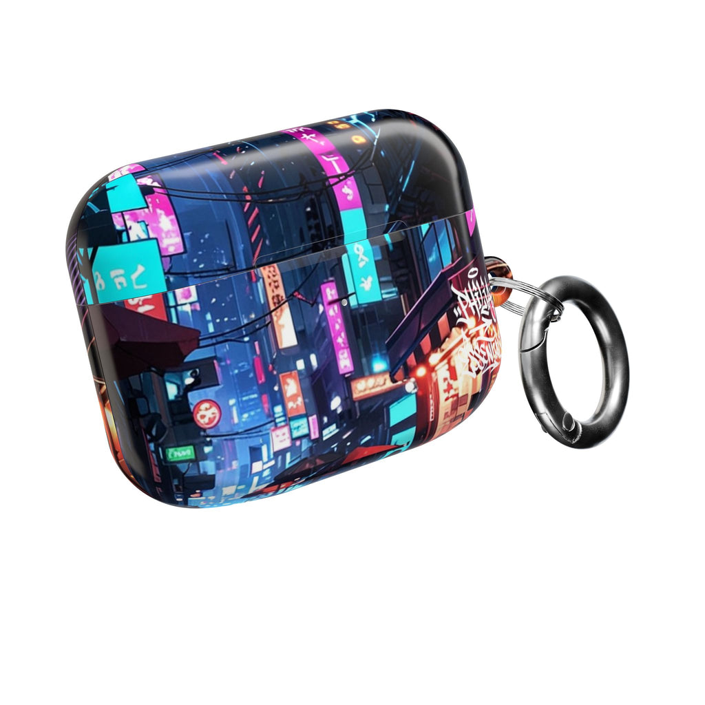 Neon City Street Cyberpunk Nightscape AirPod Case