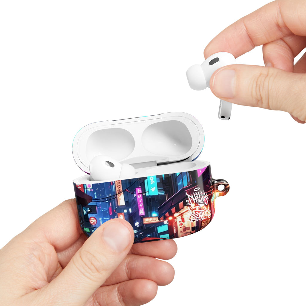 Neon City Street Cyberpunk Nightscape AirPod Case