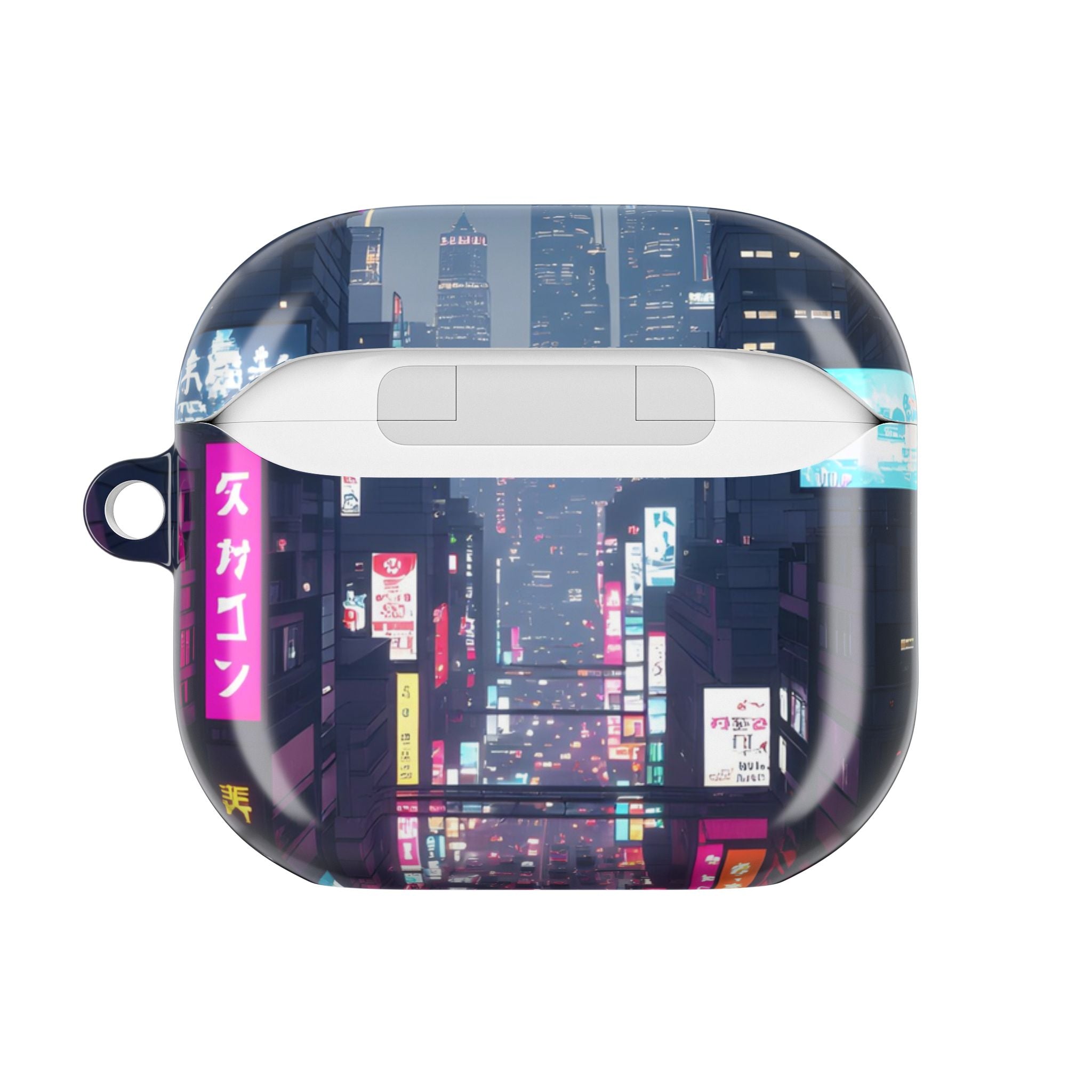 Neon Tokyo Cityscape AirPod Case — Cyberpunk Street Design