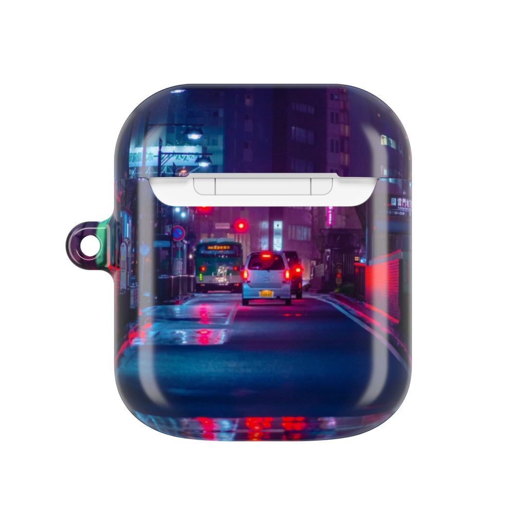 Neon City Street AirPod Case | Nightscape Urban Graffiti