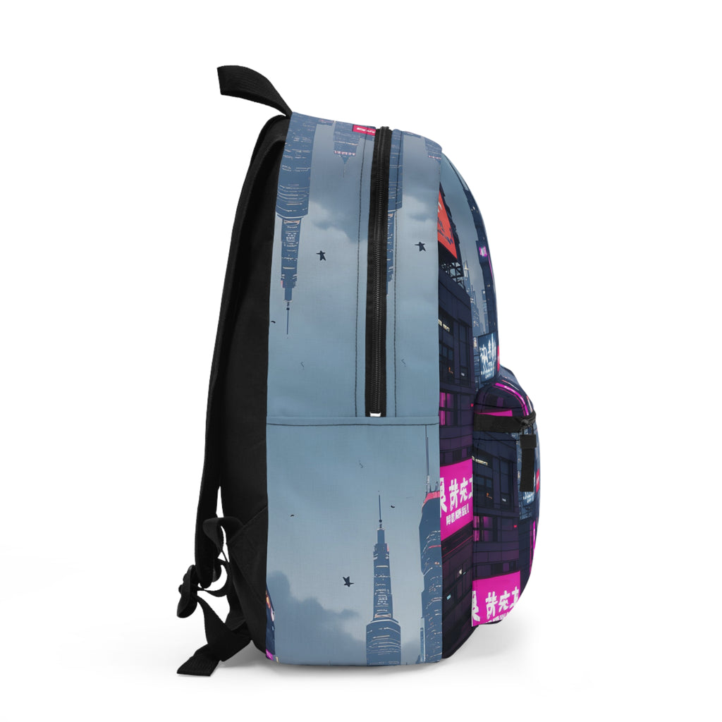 PHILIA — Neon Cyberpunk City Backpack | Futuristic Skyline Rave Bag