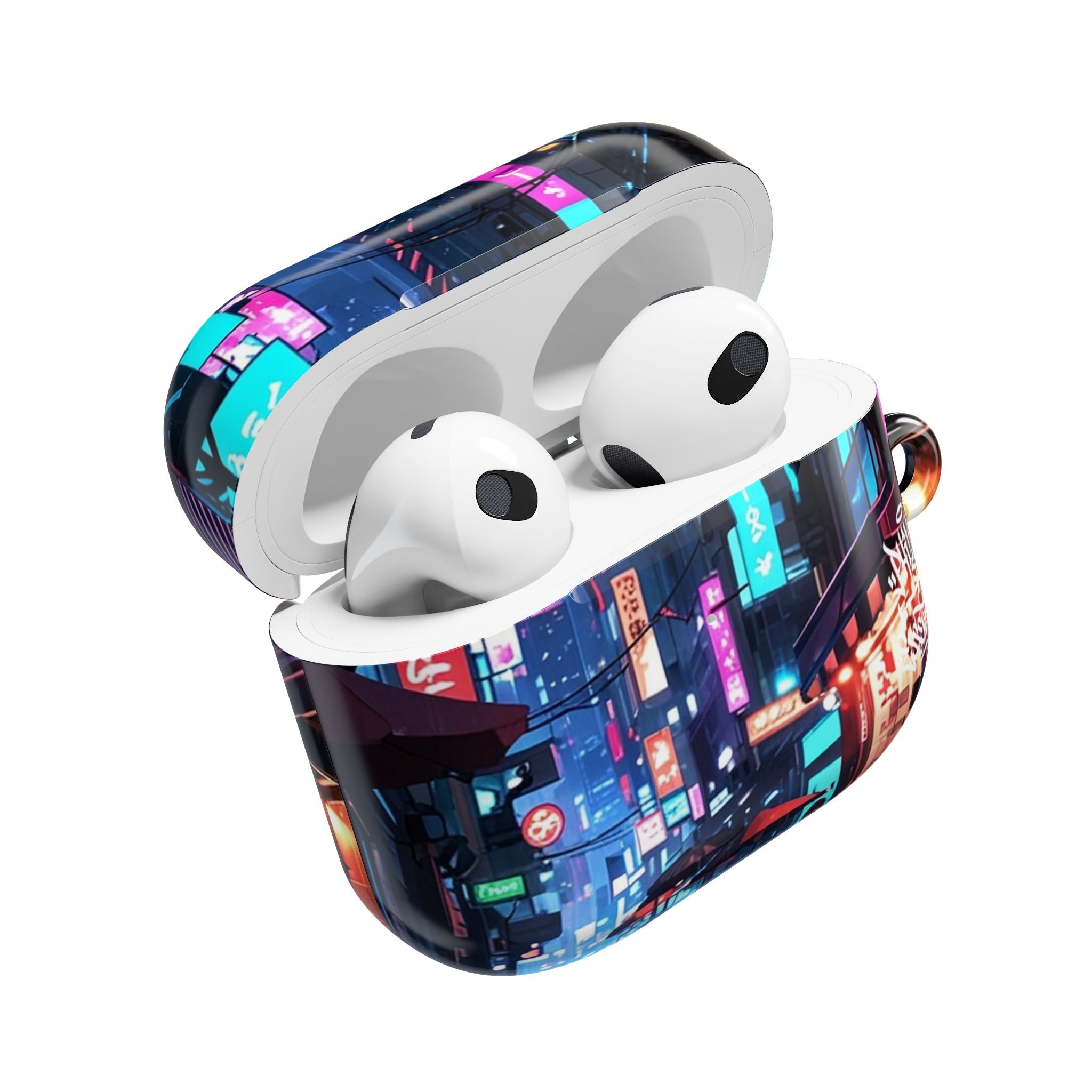 Neon City Street Cyberpunk Nightscape AirPod Case