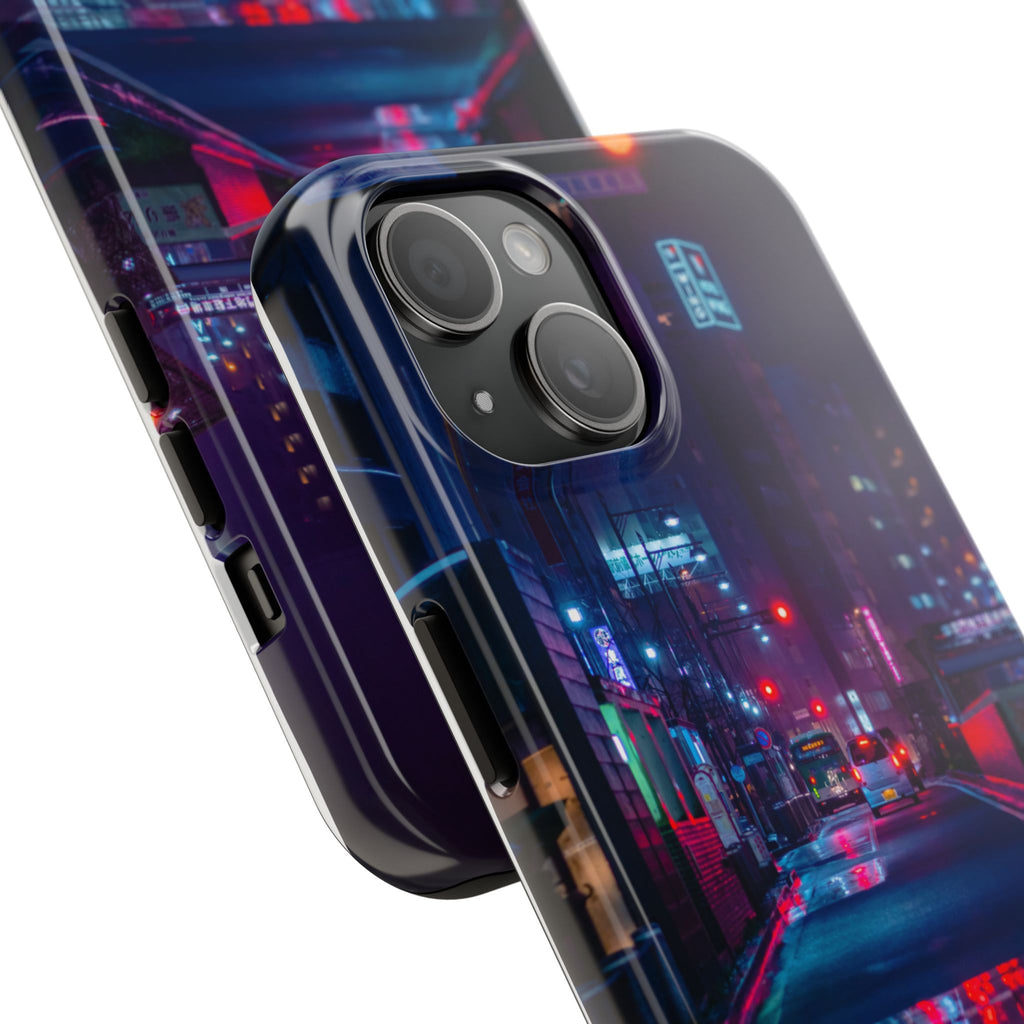 PHILIA — Neon City Rain Phone Case | Cyberpunk EDM Cover