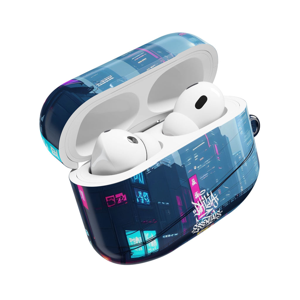 Neon Cyberpunk City AirPod Case — Futuristic Nightscape