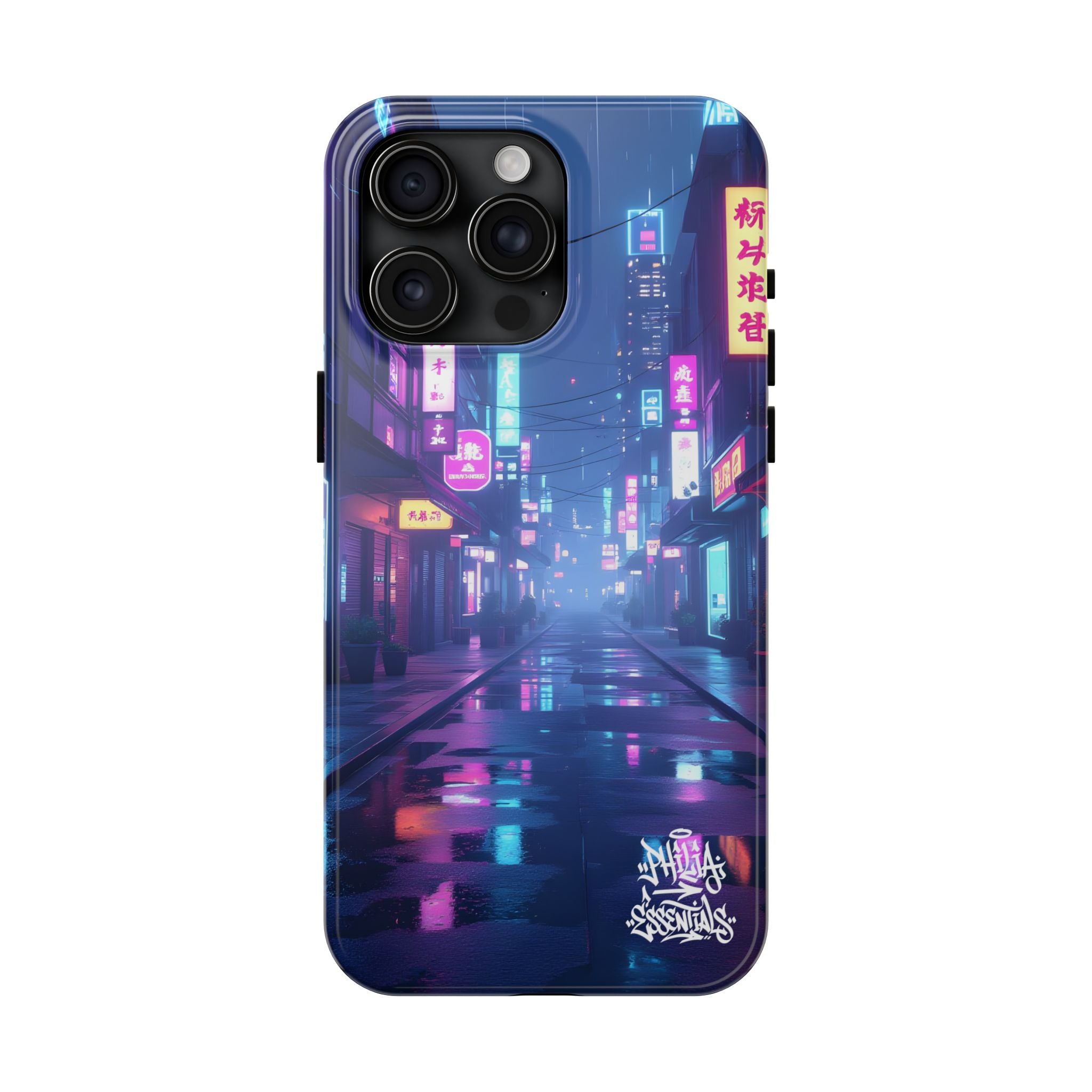 PHILIA — Neon City Street Phone Case | Cyberpunk Nightscape