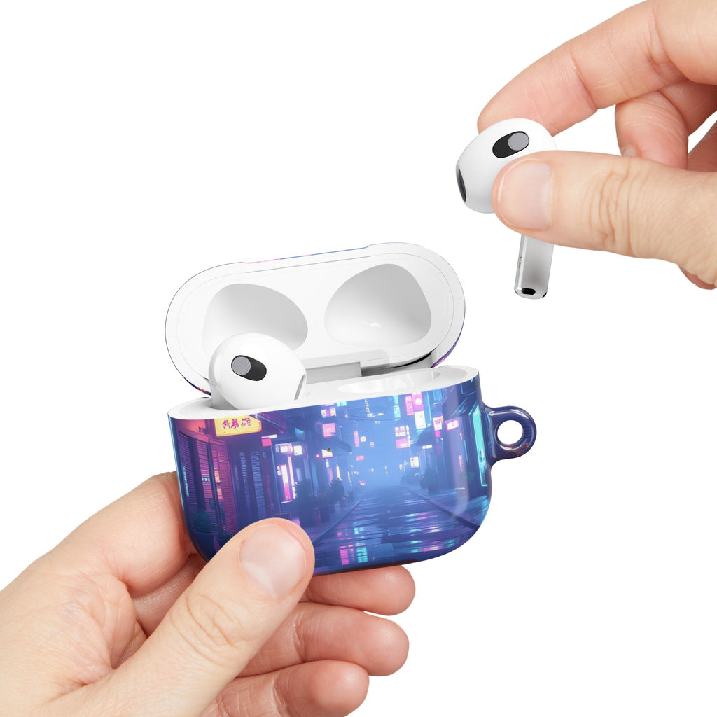 Cyberpunk Neon City Nightscape AirPod Case