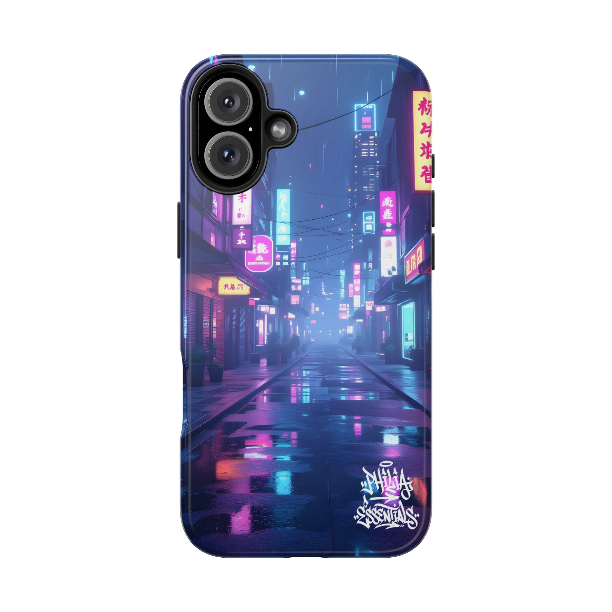 PHILIA — Neon City Street Phone Case | Cyberpunk Nightscape