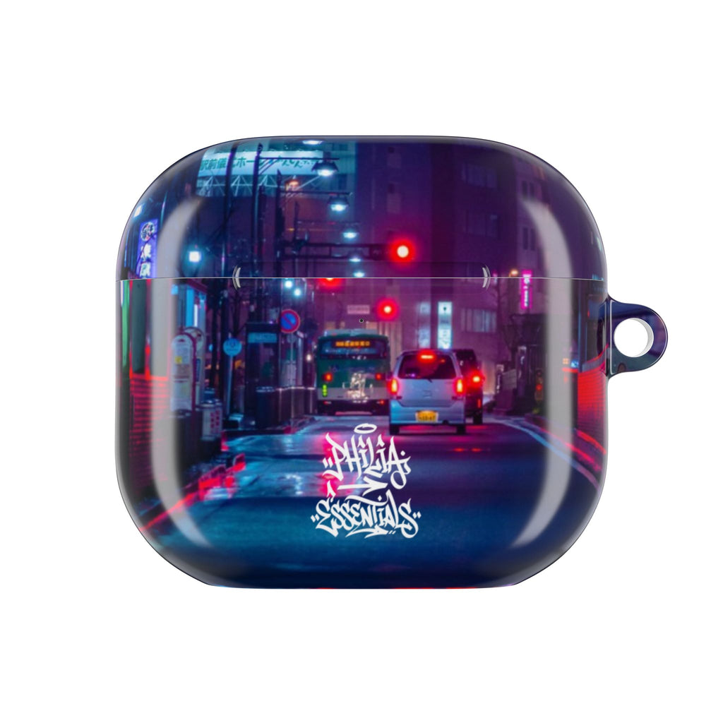 Neon City Street AirPod Case | Nightscape Urban Graffiti