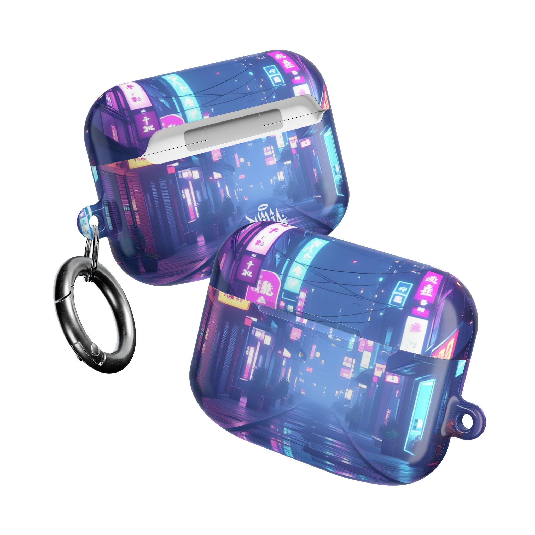 Cyberpunk Neon City Nightscape AirPod Case
