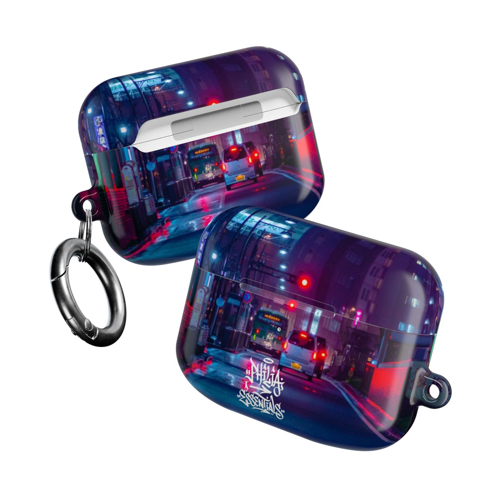 Neon City Street AirPod Case | Nightscape Urban Graffiti