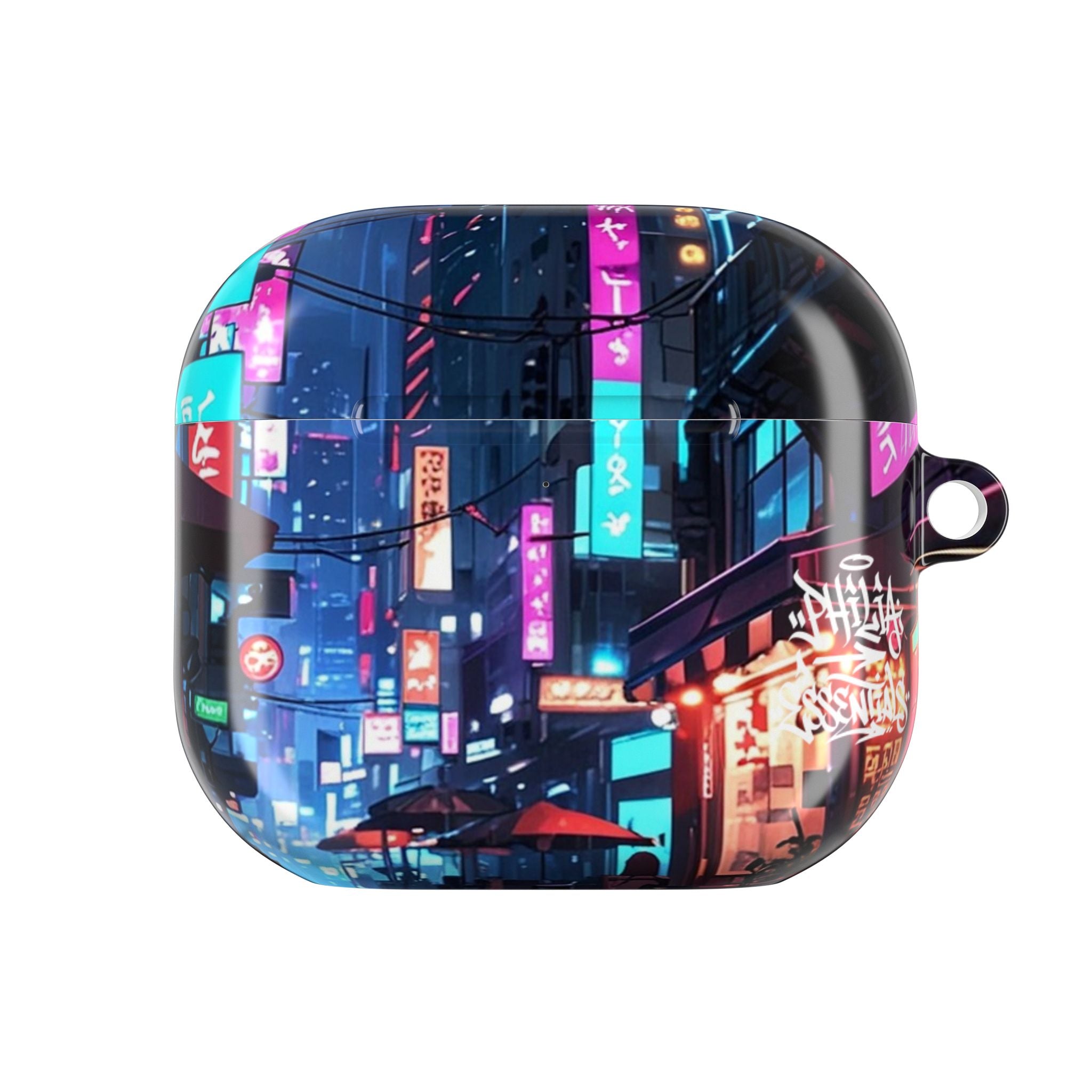 Neon City Street Cyberpunk Nightscape AirPod Case