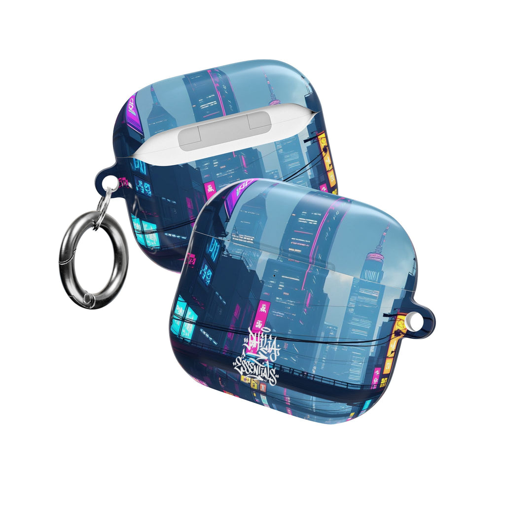 Neon Cyberpunk City AirPod Case — Futuristic Nightscape