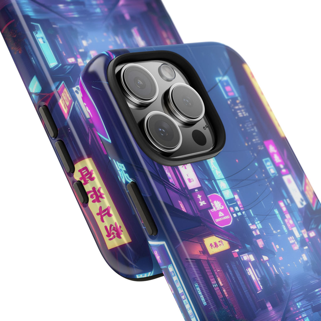 PHILIA — Neon City Street Phone Case | Cyberpunk Nightscape