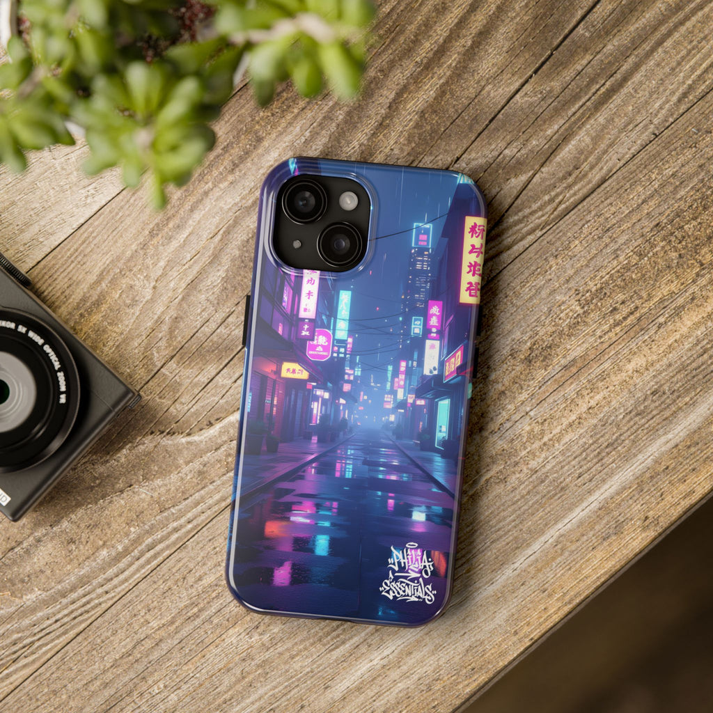 PHILIA — Neon City Street Phone Case | Cyberpunk Nightscape