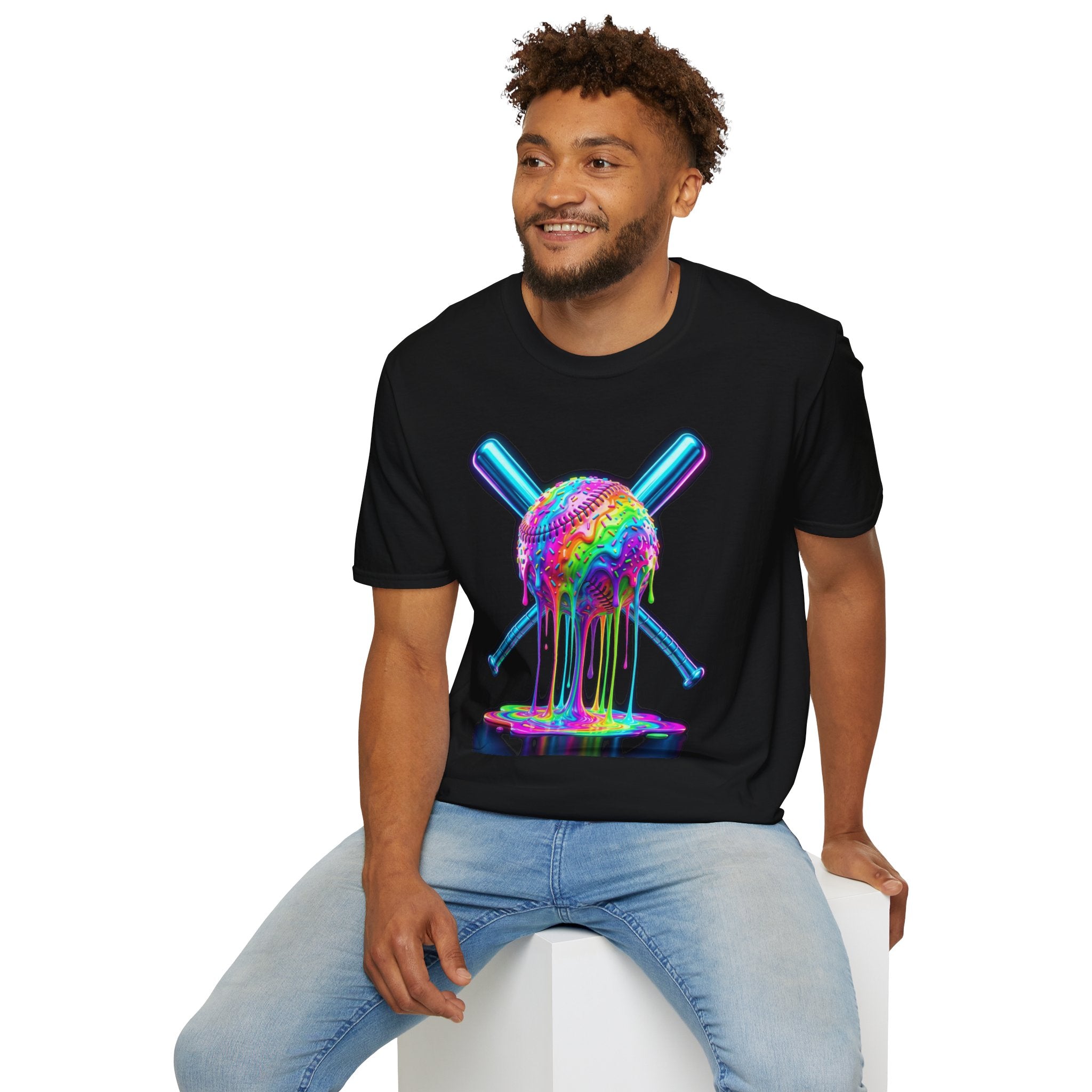 PHILIA — Neon Drip Baseball Tee | Vaporwave Rave Festival